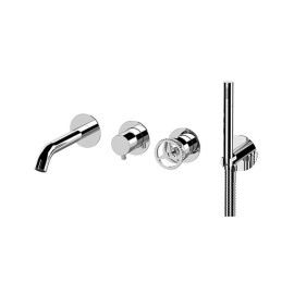 Set a incasso vasca a 2 vie per vasca su piastre tonde separate - serie Chrono Remer CH53D2PWB