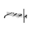 Set a incasso a 2 vie per vasca con miscelatore monocomando, deviatore a 2 uscite e bocca a muro - serie Chrono Remer CH53D2WB