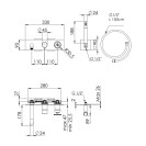 Set a incasso a 2 vie per vasca con miscelatore monocomando, deviatore a 2 uscite e bocca a muro - serie Chrono Remer CH53D2WB