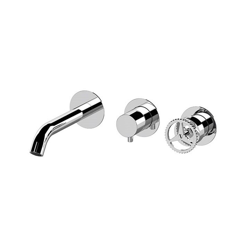Set a incasso a 2 vie per vasca su piastre tonde separate ultra-piatte e deviatore a 2 vie - Serie Chrono Remer CH54D2PWB