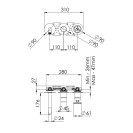 Set a incasso a 2 vie per vasca su piastre tonde separate ultra-piatte e deviatore a 2 vie - Serie Chrono Remer CH54D2PWB