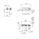 Set miscelatore a incasso a 3 vie per vasca doccia su 3 piastre tonde con deviatore a 3 uscite -serie Chrono Remer CH54D3PWB