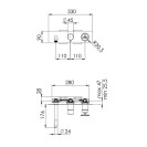 Set miscelatore a incasso a 3 vie per vasca o doccia - serie Chrono Remer CH54D3WB