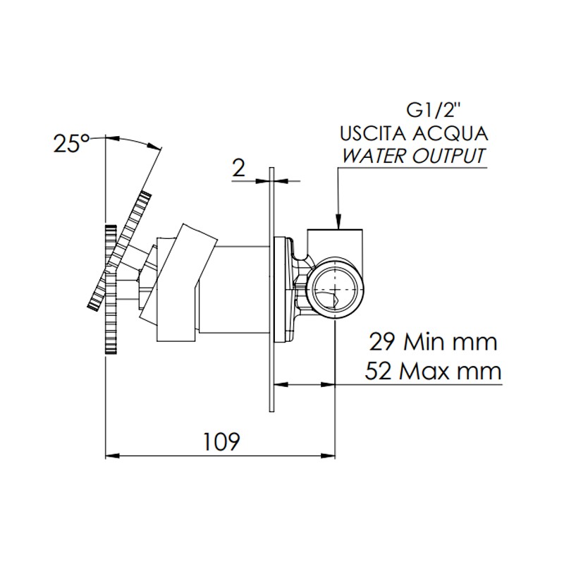Miscelatore a incasso per vasca o doccia su piastra tonda ultra-piatta - serie Chrono Remer CH30L