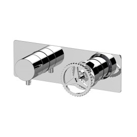 Miscelatore a incasso per vasca o doccia con deviatore a 2 vie di tipo meccanico su piastra unica - serie Chrono Remer CH92ZWB