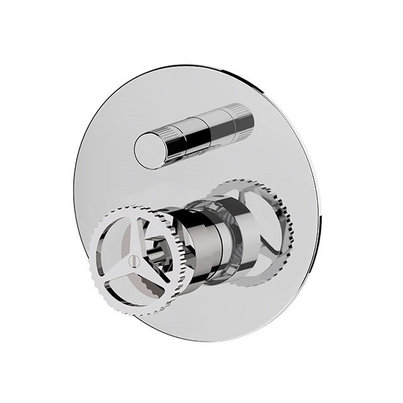 Miscelatore a incasso per vasca doccia con deviatore a 2 vie a vitone ceramico - serie Chrono Remer CH09HL