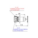 Miscelatore a incasso a 4 vie per vasca o doccia con deviatore singolo a vitone ceramico - serie Chrono Remer CH98D4WB