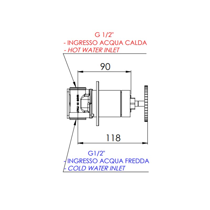 Miscelatore a incasso a 5 vie per vasca o doccia con deviatore singolo - serie Chrono Remer CH98D5PWB