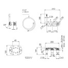 Set miscelatore a incasso a 3 vie per vasca doccia su 3 piastre tonde - serie Chrono Remer CH97D3PWB