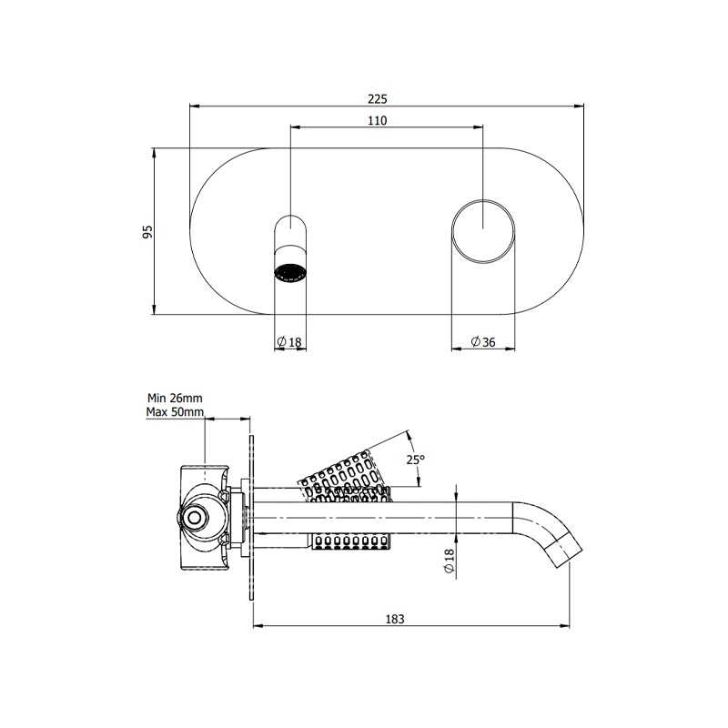 Miscelatore a incasso per lavabo bocca 19 cm - serie Celebrity Remer CEC15L