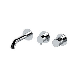 Set miscelatore a incasso a 2 vie per vasca/doccia su 3 piastre tonde ultra-piatte deviatore a 2 vie - serie Celebrity Remer ...