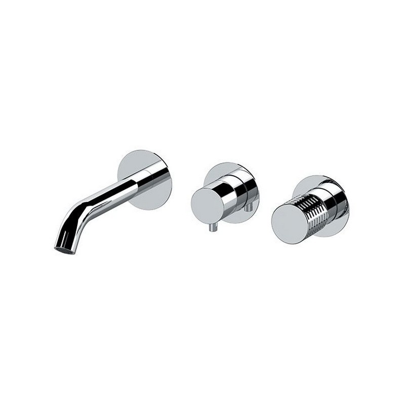 Set miscelatore a incasso a 2 vie per vasca/doccia su 3 piastre tonde ultra-piatte deviatore a 2 vie - serie Celebrity Remer ...