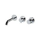 Set miscelatore a incasso a 2 vie per vasca/doccia su 3 piastre tonde ultra-piatte deviatore a 2 vie - serie Celebrity Remer ...