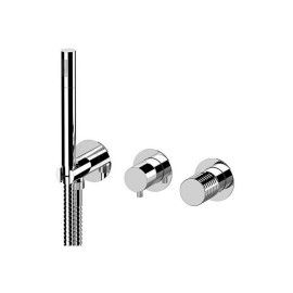 Set miscelatore a incasso a 3 vie per vasca/doccia su 3 piastre tonde ultra-piatte, parte a incasso unica - serie Celebrity R...