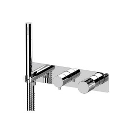 Set miscelatore a incasso a 3 vie per vasca/doccia su piastra rettangolare ultra-piatta - serie Celebrity Remer CEC97D3WB