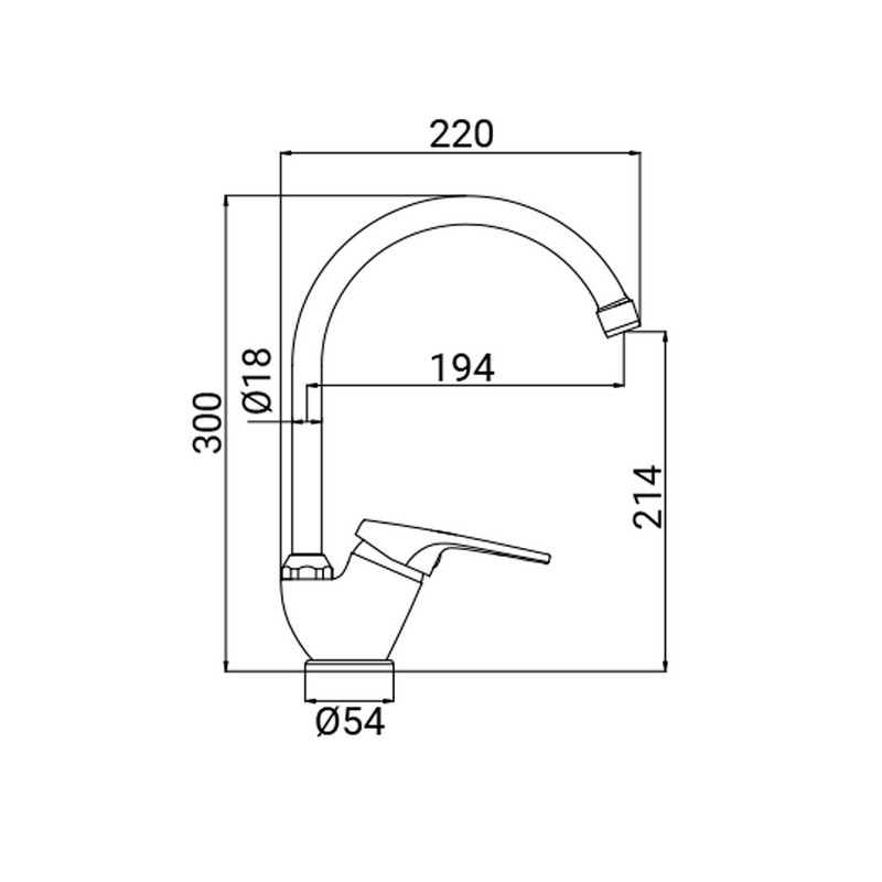 Miscelatore Lavello Bocca Alta Serie Linda Cromato Idrobric IC04.0728.01