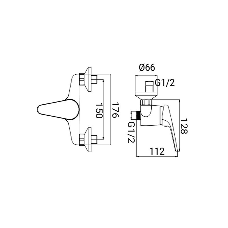 Miscelatore Esterno Doccia Serie Linda Cromato Idrobric IC04.0725.01