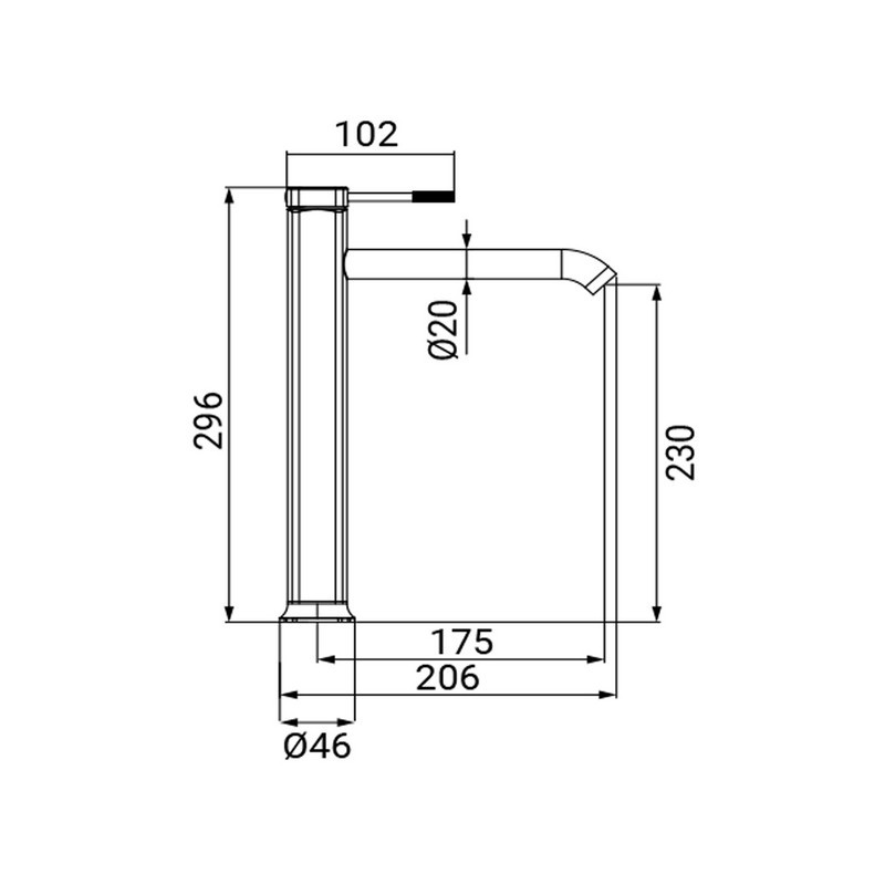 Miscelatore Lavabo Alto Serie Nobel Cromato Senza Piletta Idrobric IC04.1137.01