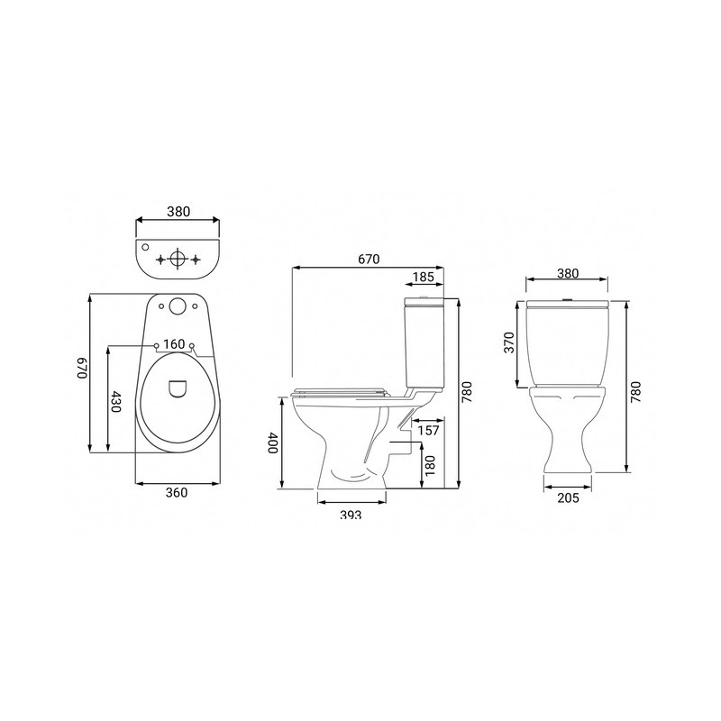 Cassetta per Vaso Monoblocco Serie Alda Idrobric IC01.0732.04