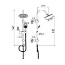 Colonna Doccia Luna Cromo con Doccetta 3 Getti Idrobric IC03.0163.01