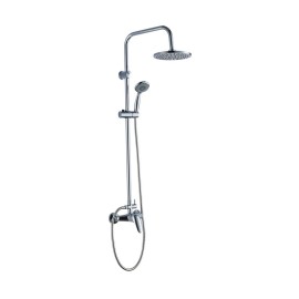 Colonna Doccia Luton in Acciaio con Rubinetto e Soffione Tondo Ø20 cm Idrobric IC03.0147.01