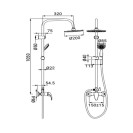 Colonna Doccia Luton in Acciaio con Rubinetto e Soffione Tondo Ø20 cm Idrobric IC03.0147.01