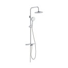 Colonna Doccia Everest in Acciaio con Mensola e Soffione Tondo Ø22 cm Idrobric IC03.0146.01