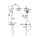 Colonna Doccia Everest in Acciaio con Mensola e Soffione Tondo Ø22 cm Idrobric IC03.0146.01