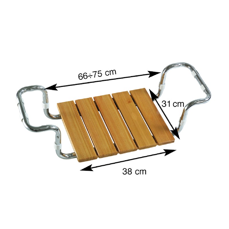 Seggiolino in larice regolabile x vasca testato tuv portata 120 kg Idrobric U82190