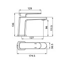 Miscelatore lavabo nero opaco con piletta click clack - serie Venere Aquasanit IC04.1365.29