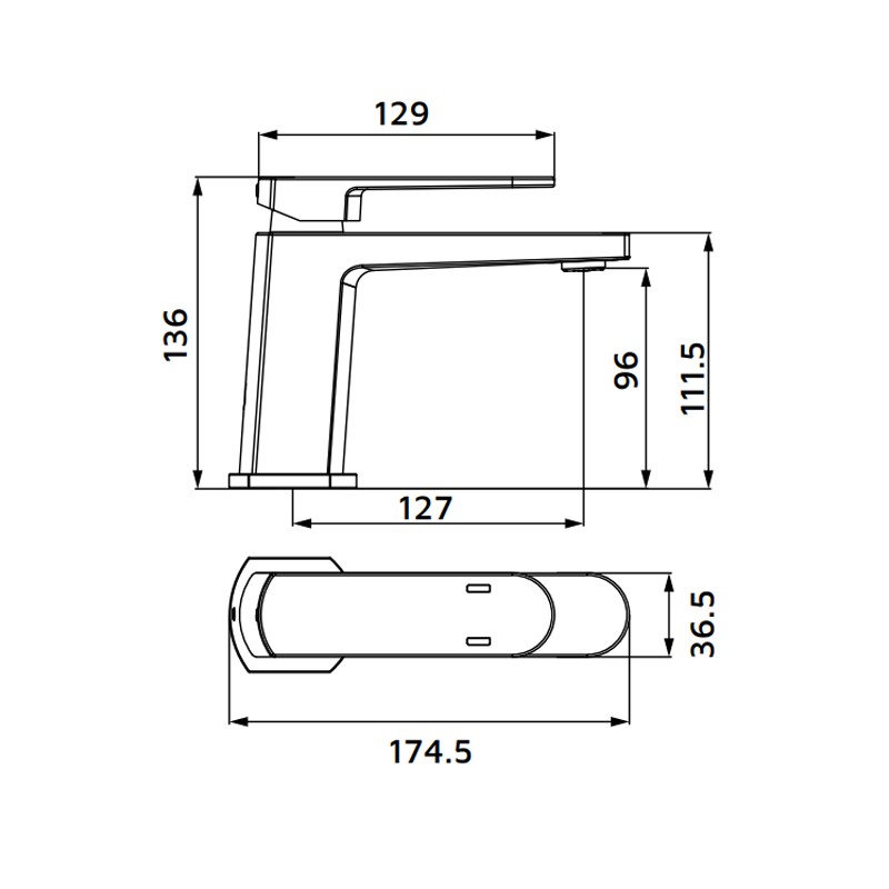 Miscelatore lavabo rame lucido con piletta click clack - serie Venere Aquasanit IC04.1382.29