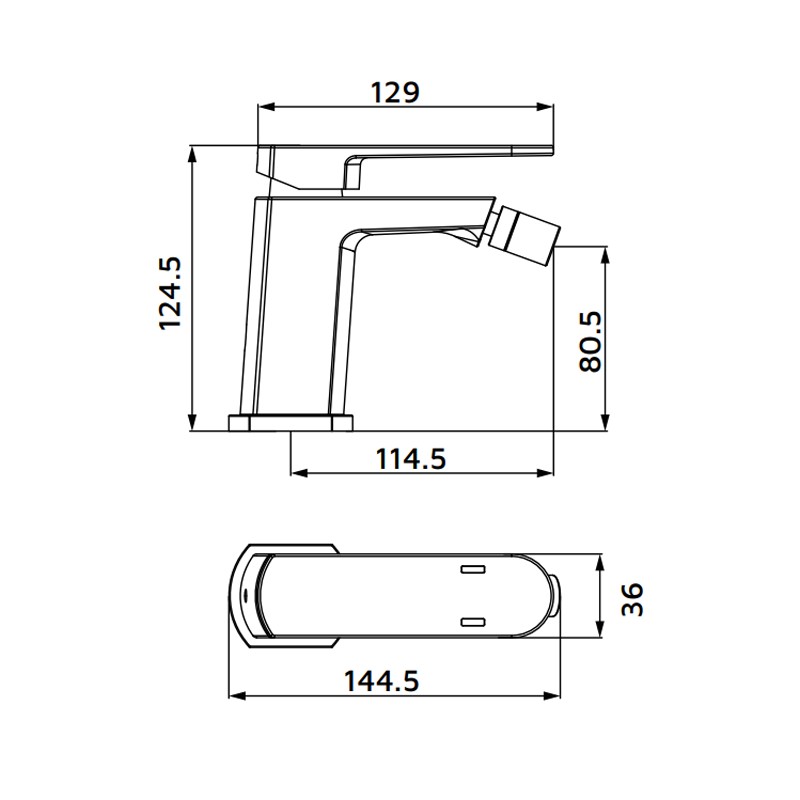 Miscelatore bidet gungray con piletta click clack - serie Venere Aquasanit IC04.1378.29