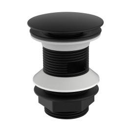 Piletta click clack da 1''1/4 nero opaco con troppo pieno Aquasanit IC04.0038.29