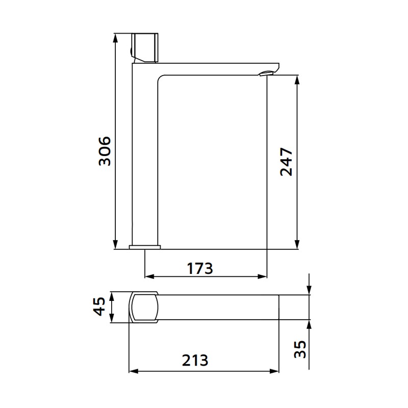 Miscelatore lavabo alto oro opaco con portata limitata - serie Marte Aquasanit IC04.1227.29