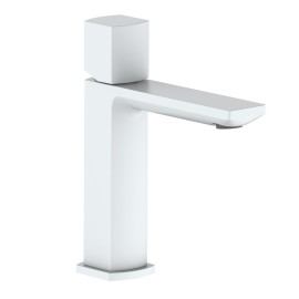 Miscelatore lavabo bianco con risparmio acqua e piletta click clack - serie Marte Aquasanit IC04.1317.29