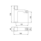 Miscelatore bidet rame lucido con risparmio acqua e piletta click clack - serie Marte Aquasanit IC04.1323.29