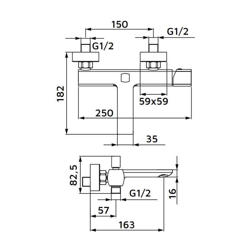 Miscelatore vasca con rompigetto risparmio acqua nero opaco - serie Marte Aquasanit IC04.1347.29