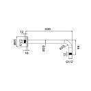 Braccio doccia tondo 30 cm oro opaco con attacco universale Aquasanit IC05.0051.29