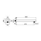 Braccio doccia con attacco universale quadrato 30 cm rame lucido Aquasanit IC05.0058.29