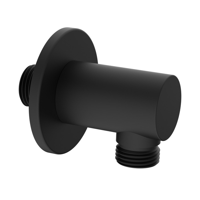 Presa acqua nero opaco tonda in ottone con attacco universale Aquasanit IC05.0312.29