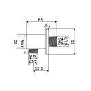 Presa acqua quadrata realizzata in ottone finitura cromata Aquasanit IC05.0309.29
