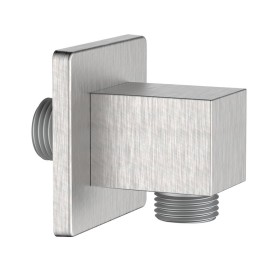 Presa acqua quadrata realizzata in ottone finitura acciaio spazzolato Aquasanit IC05.0332.29