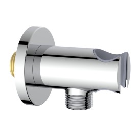 Presa acqua tonda con supporto doccino in ottone cromato Aquasanit IC05.0310.29