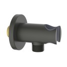 Presa acqua tonda con supporto doccino in ottone color gungrey Aquasanit IC05.0322.29