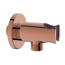 Presa acqua tonda con supporto doccino in ottone color rame lucido Aquasanit IC05.0325.29