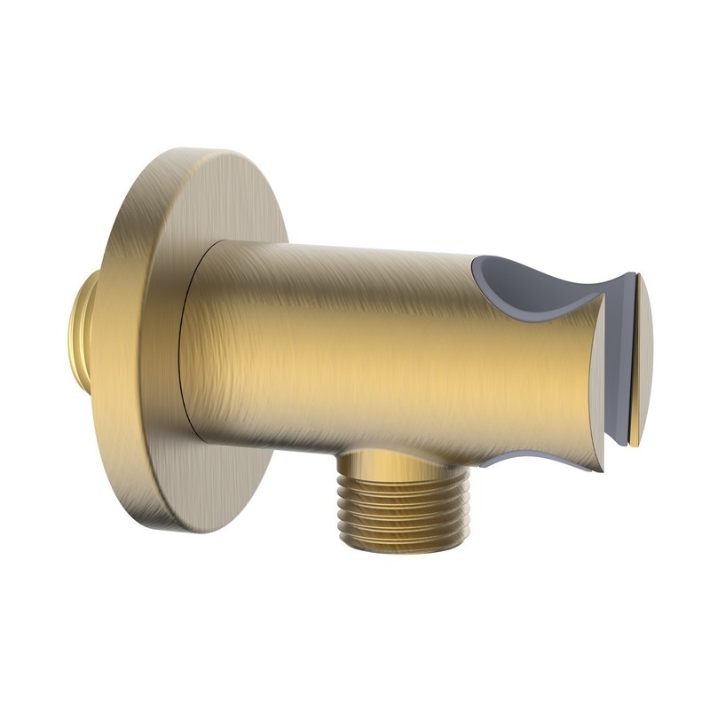 Presa acqua tonda con supporto doccino in ottone color oro opaco Aquasanit IC05.0329.29