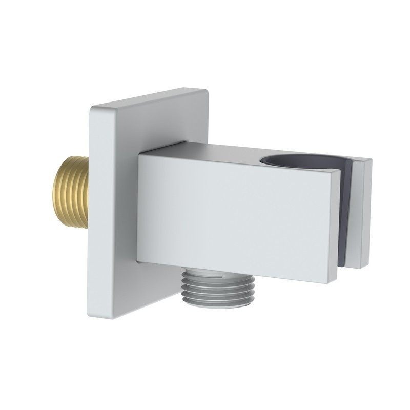 Presa acqua quadrata con supporto doccino in ottone color bianco Aquasanit IC05.0320.29