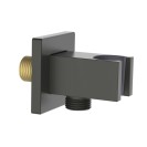 Presa acqua quadrata con supporto doccino in ottone color gungrey Aquasanit IC05.0323.29