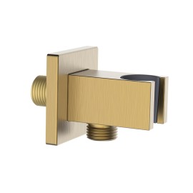 Presa acqua quadrata con supporto doccino in ottone color oro opaco Aquasanit IC05.0330.29