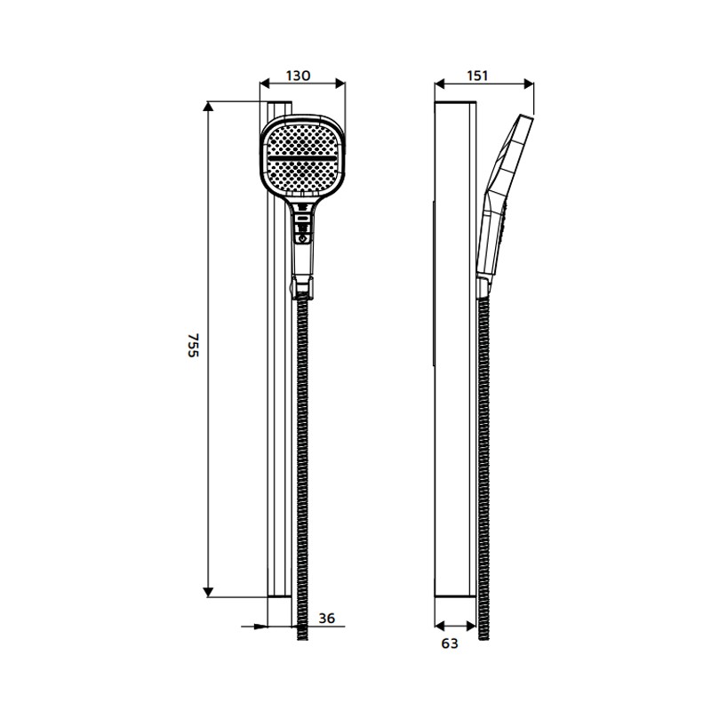Saliscendi oro opaco a 3 getti con pulsanti integrati - serie Mercurio Aquasanit IC05.0168.29